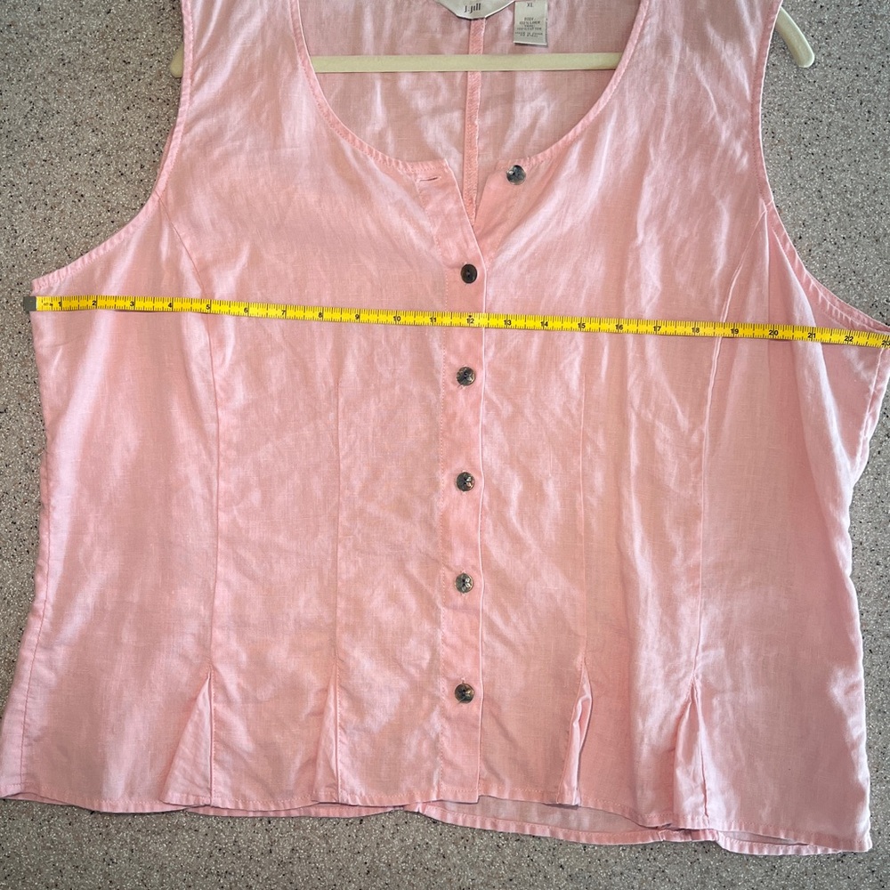 J Jill Women's Pink Linen Sleeveless Tank Top - Picture 9 of 10